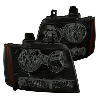 Spec-D® - Driver and Passenger Side Matte Black/Smoke Euro Headlights