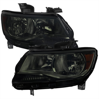 Spec-D® - Driver and Passenger Side Gloss Black/Smoke Euro Headlights