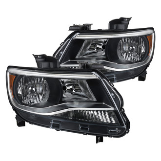 Spec-D® - Driver and Passenger Side Black/Chrome Euro Headlights