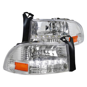 Spec-D® - Driver and Passenger Side Chrome Euro Headlights with LED DRL