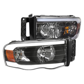 Spec-D® - Driver and Passenger Side Matte Black LED DRL Bar Headlights