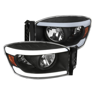 Spec-D® - Driver and Passenger Side Matte Black LED DRL Bar Headlights
