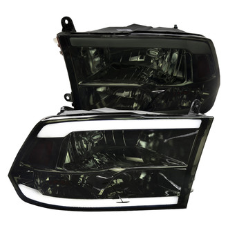 Spec-D® - Driver and Passenger Side Chrome/Smoke LED DRL Bar Headlights