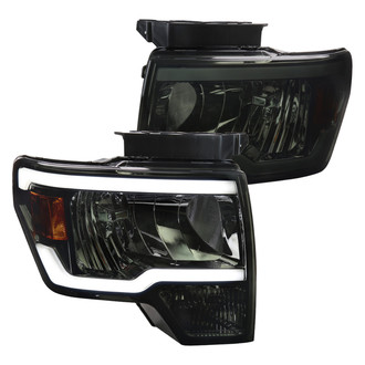 Spec-D® - Driver and Passenger Side Chrome/Smoke LED DRL Bar Headlights