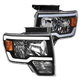 Spec-D® - Driver and Passenger Side Matte Black LED DRL Bar Headlights
