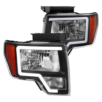 Spec-D® - Driver and Passenger Side Matte Black LED DRL Bar Headlights
