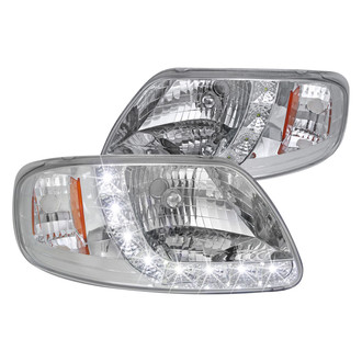 Spec-D® - Driver and Passenger Side Chrome Euro Headlights with LED DRL