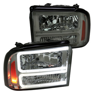 Spec-D® - Driver and Passenger Side Chrome/Smoke LED DRL Bar Headlights