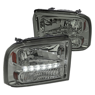 Spec-D® - Driver and Passenger Side Chrome/Smoke Euro Headlights with LED DRL
