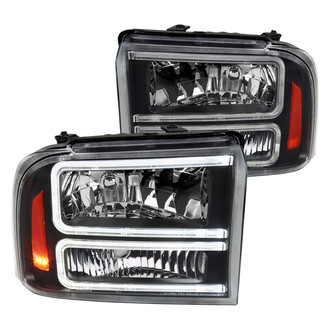 Spec-D® - Driver and Passenger Side Matte Black LED DRL Bar Headlights