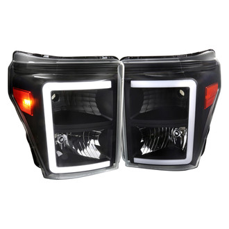 Spec-D® - Driver and Passenger Side Matte Black LED DRL Bar Headlights