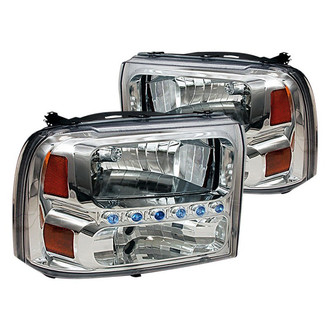 Spec-D® - Driver and Passenger Side Chrome Euro Headlights with LED DRL