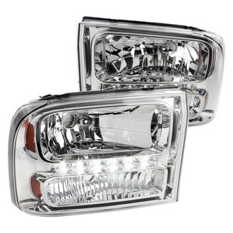 Spec-D® - Chrome Euro Headlights with LED DRL