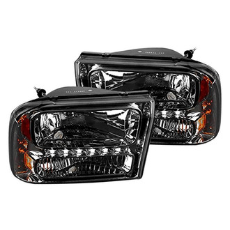 Spec-D® - Driver and Passenger Side Chrome/Smoke Euro Headlights with LED DRL