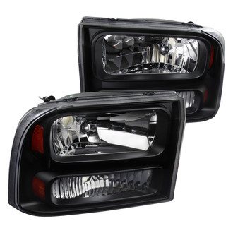 Spec-D® 2LH-F250991PCJM-ABM - Driver and Passenger Side Black Euro Headlights