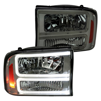Spec-D® - Driver and Passenger Side Chrome/Smoke Light Tube Headlights