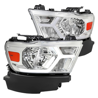 Spec-D® - Driver and Passenger Side Chrome Breathing LED Light Tube Euro Headlights