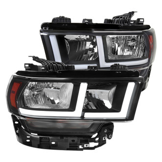 Spec-D® - Driver and Passenger Side Matte Black LED DRL Bar Headlights