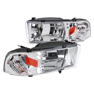 Spec-D® - Driver and Passenger Side Chrome Euro Headlights with Parking LEDs