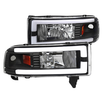 Spec-D® - Driver and Passenger Side Matte Black LED DRL Bar Headlights