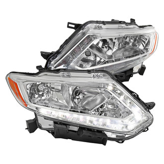 Spec-D® - Driver and Passenger Side Chrome Euro Headlights with LED DRL