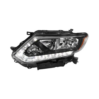 Spec-D® - Passenger Side Matte Black Factory Style Headlight with LED DRL