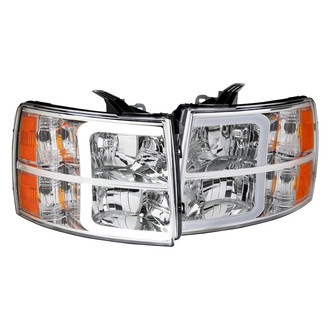 Spec-D® - Driver and Passenger Side Chrome LED DRL Bar Headlights