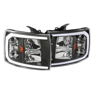 Spec-D® - Driver and Passenger Side Matte Black LED DRL Bar Headlights