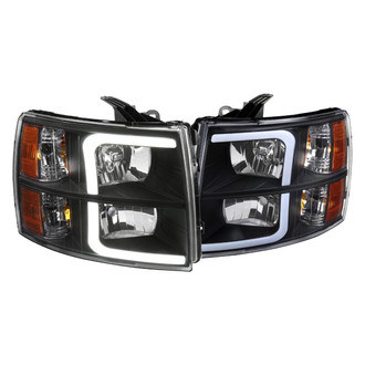 Spec-D® - Driver and Passenger Side Matte Black LED DRL Bar Headlights