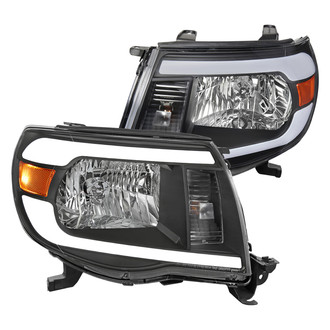 Spec-D® - Driver and Passenger Side Black LED DRL Bar Headlights