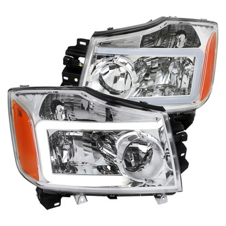 Spec-D® - Driver and Passenger Side Chrome LED DRL Bar Headlights