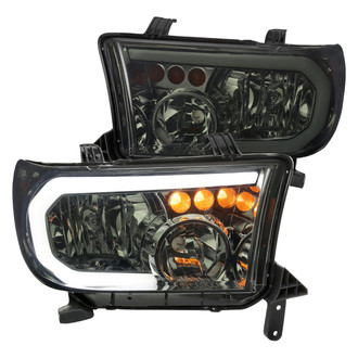 Spec-D® - Driver and Passenger Side Chrome/Smoke LED DRL Bar Headlights