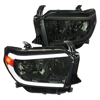 Spec-D® - Driver and Passenger Side Chrome/Smoke LED DRL Bar Headlights