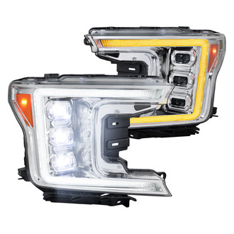 Spec-D® - Driver and Passenger Side Chrome Switchback LED DRL Bar Projector LED Headlights with Sequential Turn Signal