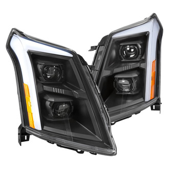 Spec-D® - Driver and Passenger Side Matte Black Sequential DRL Bar Projector LED Euro Headlights