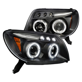 Spec-D® - Driver and Passenger Side Black Dual Halo Projector Headlights with Parking LEDs