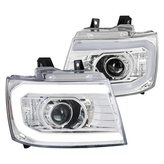 Spec-D® - Driver and Passenger Side Chrome LED DRL Bar Projector Headlights