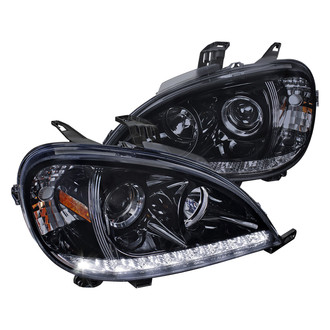 Spec-D® - Driver and Passenger Side Black/Smoke Projector Headlights with LED DRL