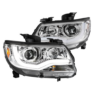 Spec-D® - Driver and Passenger Side Chrome LED DRL Bar Projector Headlights