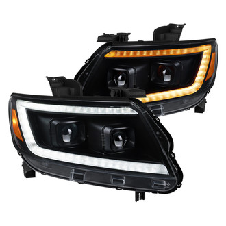 Spec-D® - Driver and Passenger Side Black Switchback LED DRL Bar Projector Headlights