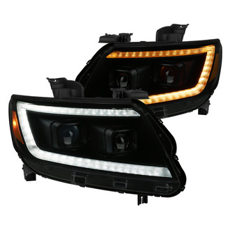 Spec-D® - Driver and Passenger Side Black/Smoke Switchback LED DRL Bar Projector Headlights