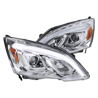 Spec-D® - Driver and Passenger Side Chrome LED DRL Bar Projector Headlights
