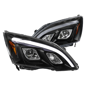 Spec-D® - Driver and Passenger Side Matte Black LED DRL Bar Projector Headlights