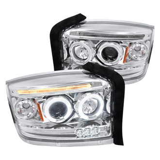 Spec-D® - Driver and Passenger Side Chrome Dual Halo Projector Headlights with Parking LEDs