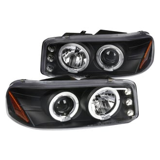 Spec-D® - Driver and Passenger Side Black Dual Halo Projector Headlights with Parking LEDs