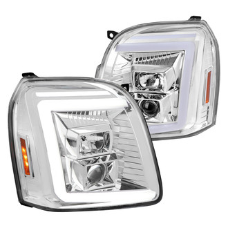 Spec-D® - Driver and Passenger Side Chrome Sequential LED DRL Bar Projector Headlights