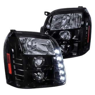 Spec-D® - Driver and Passenger Side Gloss Black/Smoke Projector Headlights with LED DRL