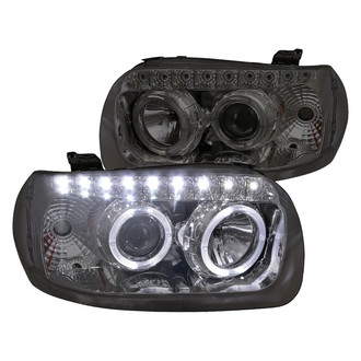 Spec-D® - Driver and Passenger Side Chrome/Smoke Dual Halo Projector Headlights with LED DRL