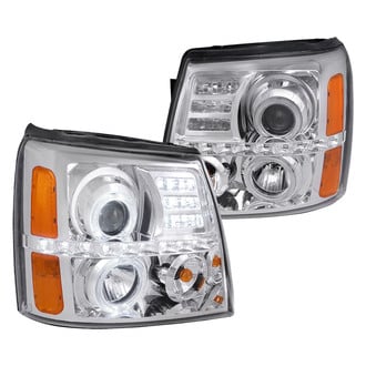 Spec-D® - Driver and Passenger Side Chrome Dual Halo Projector Headlights with LED DRL