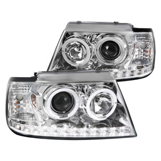 Spec-D® - Driver and Passenger Side Chrome Dual Halo Projector Headlights with LED DRL